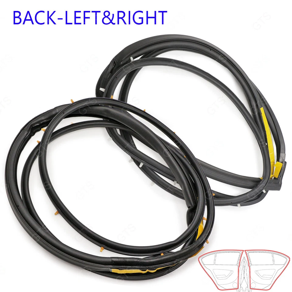 For Toyota Corolla AE EE 92 1987 - '90 Rear Lh+Rh Door Rubber Seal Weatherstrip - Image 3 of 4