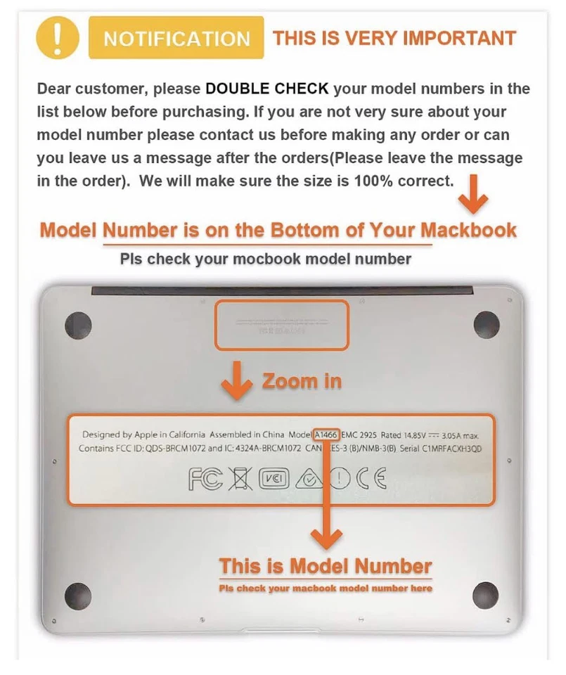 KECC Compatible w/ MacBook Air 13 A1369/A1466 Plastic Hard Shell Keyboard Cover - Image 2 of 4