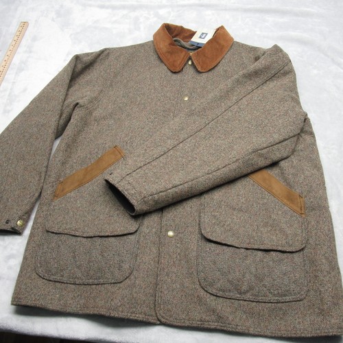 Vintage Woolrich Jacket Mens XL Brown Wool Blend Barn Coat Tweed Chore USA NEW - Picture 2 of 21