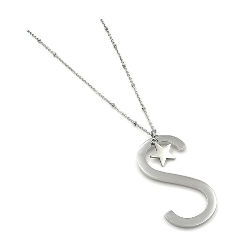 Collana da donna girocollo lunga con ciondolo lettera iniziale nome in acciaio a - Foto 24 di 45