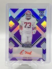 2022 Leaf Metal Draft Evan Neal Purple Prismatic Rookie Autograph XRC #/25 RC SP