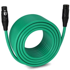 LyxPro Microphone 250 feet XLR Cable, Male to Female, 3 Pin Mic Cable, Green