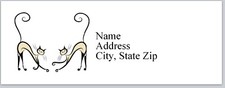 Personalized Address Labels Two Cats Silhouettes Bx 347