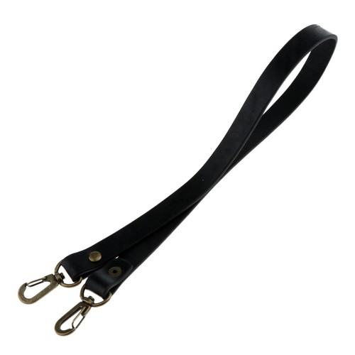 Black Genuine Leather Bag Strap Replacement for Handbag Tote Shoulder