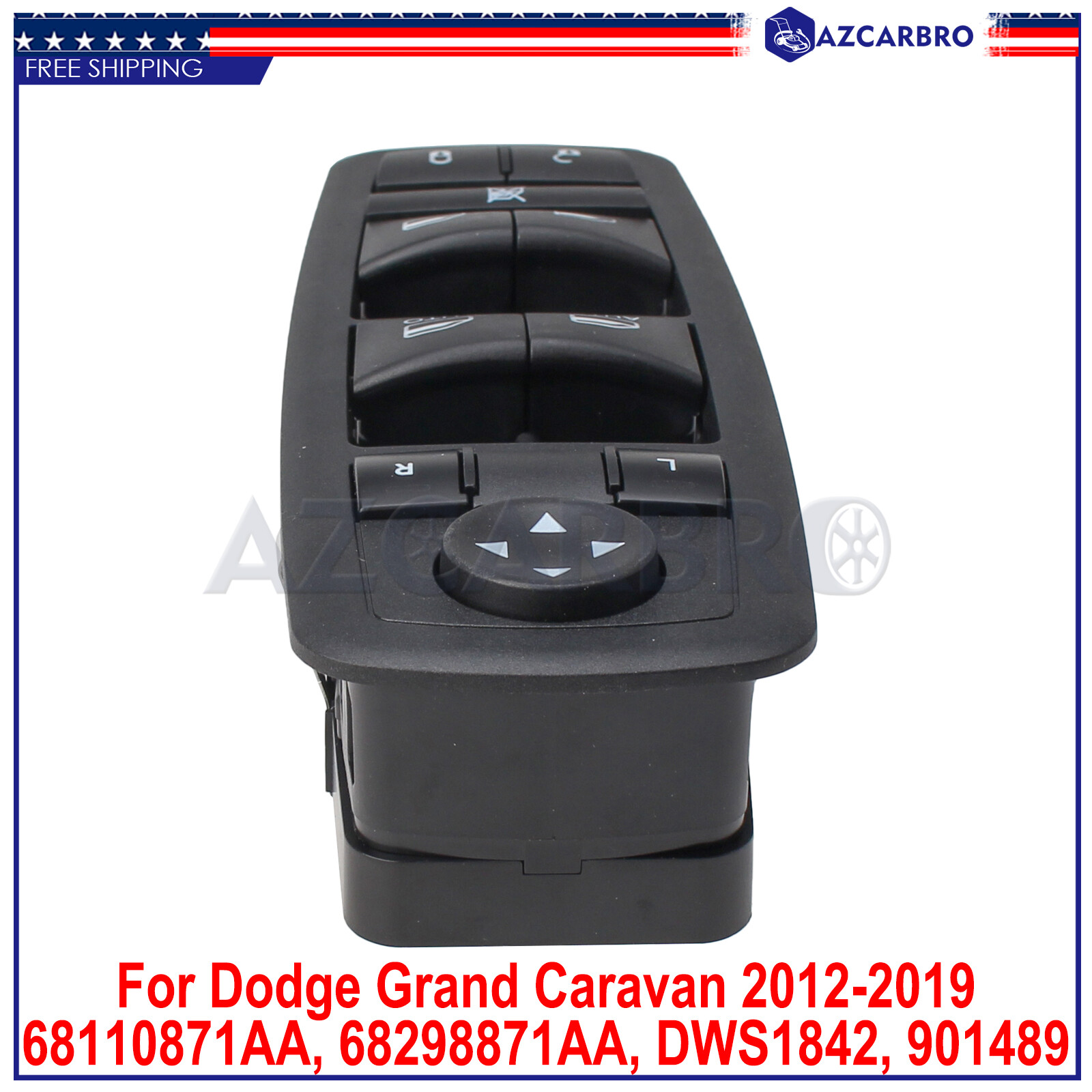 Driver Side Power Window Master Switch For Dodge Grand Caravan 2012-2019 3.6L V6