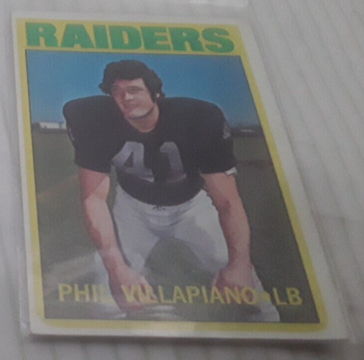 1972 Topps PHIL VILLAPIANO footbaLL Oakland Raiders