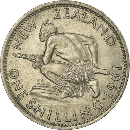 New Zealand Coin 1 Shilling | Queen Elizabeth Ii | Taiaha | 1953 - 1965