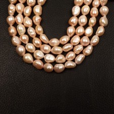 Pink Pearl Gemstone Beads 8 Inch Strand 6X9 MM Beads Nuggets Shape Smooth Beads