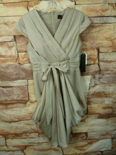  New M60 Miss Sixty Womens Dress Size 2 Beige Tie front Lined Party