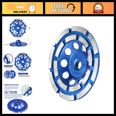 4.5'' Turbo Diamond Grinding Wheel - 16 Segments, 5/8-11 Arbor for Concrete, Pain