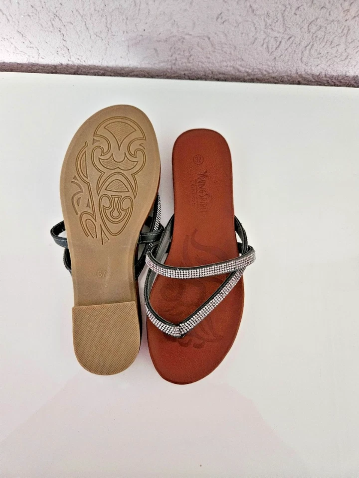 Young Spirit London Zehentrenner GR.EU 37 Silber Strassriemen Neu Sommer - Bild 2 von 3