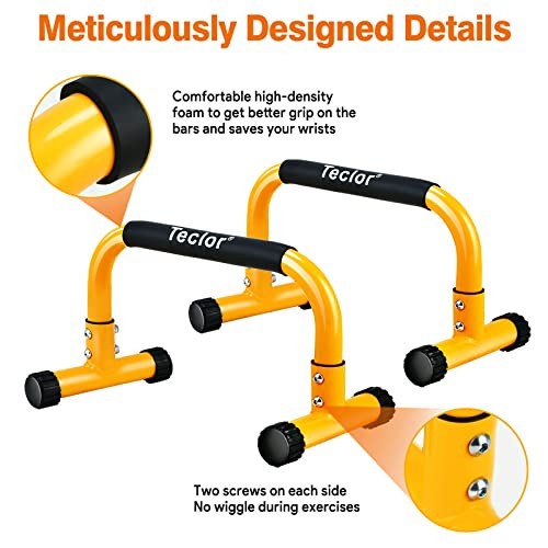 Barra Push Up, Barre Parallele per L-sit & Dip, Resistente No Oscillazione Parallela - Foto 4 di 7