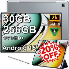 Neuests P60 Gaming Tablet 12 Zoll 2K 8000mAh 30GB+256GB Android 15 Tablet