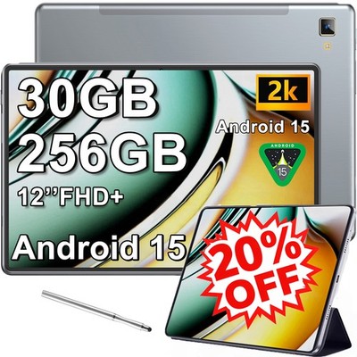Neuests P60 Gaming Tablet 12 Zoll 2K 8000mAh 30GB+256GB Android 15 Tablet