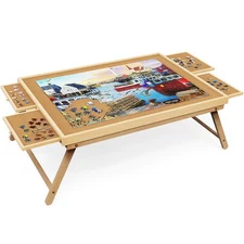 Puzzle Board 2000 Pieces, 41.3"x 27.9" Jigsaw Puzzle Table with 4 Drawers and...