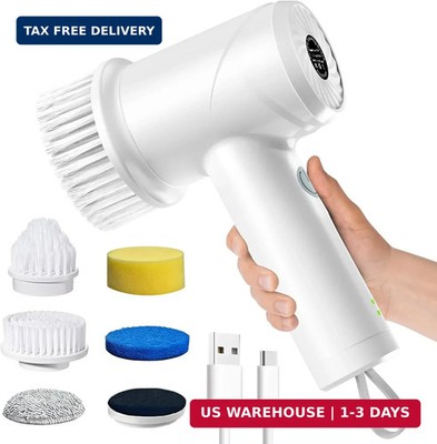 Electric Spin Scrubber - Cordless IPX7 Waterproof Shower Scrubber with 2 Speed S
