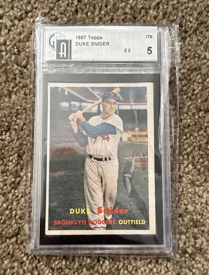 1957 Topps #170 Duke Snider GAI EX 5 y autografiado Who’s Who en béisbol 1956 Foto 4 de 4