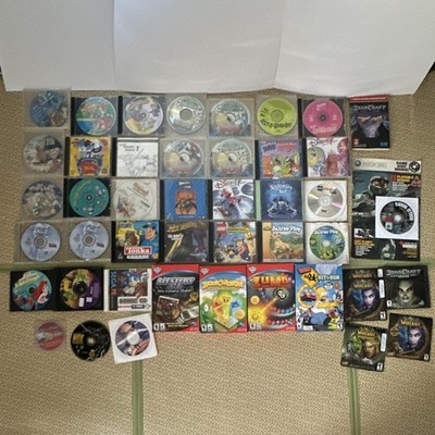 PC CD-ROM Mixed Game Lot PopCap/SEGA/Blizzard w/ Cases Manuals Strategy Guide