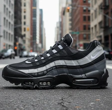 🔥 Nike Air Max 95 OG Neon Retro sport Men's Gray/whit/Black Free Shipping