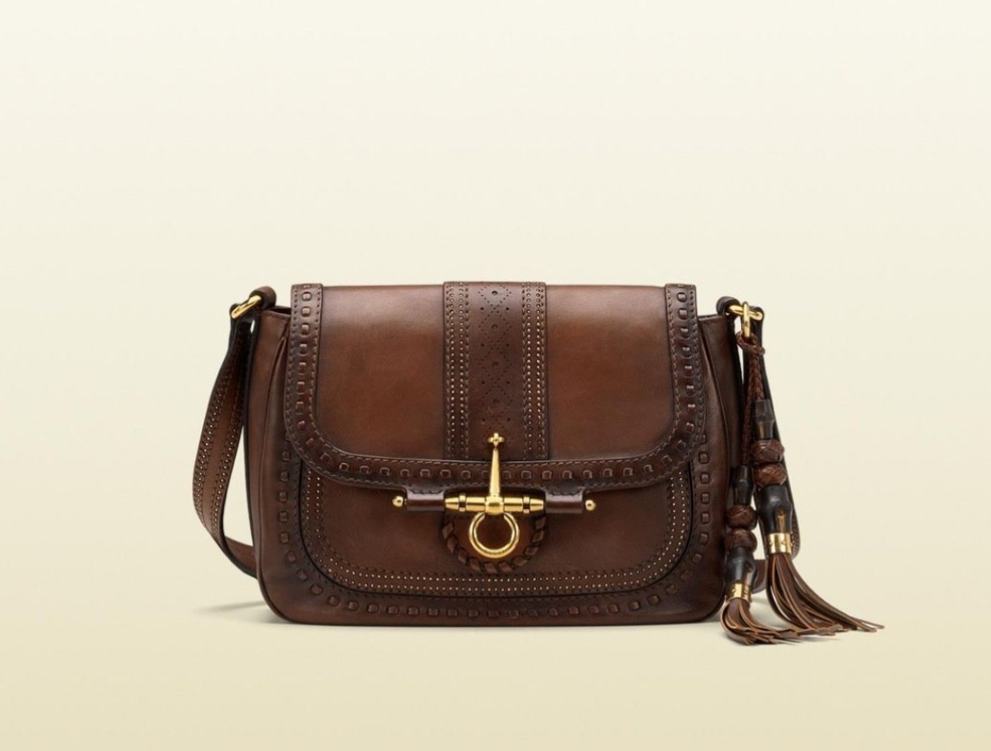 GUCCI Authentic Snaffle Bit Brown Medium Handbag … - image 1