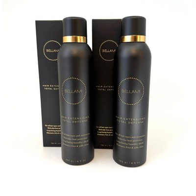 2 pack Bellami Hair Extensions Total Defense Heat Protectant Humidity Shield 6oz