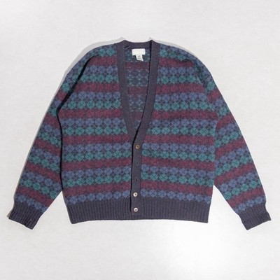 VTG Christopher Hayes Pure Shetland Wool Button Unisex Cardigan Sweater Large
