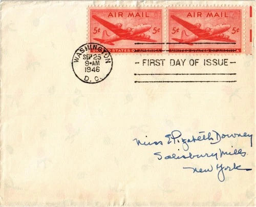 Dr Jim Stamps 5c DC-4 Skymaster Pair C32 Air Mail First Day Issue Cover