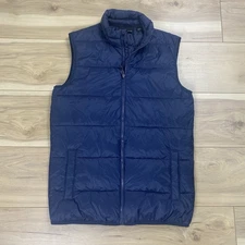 SWISS TECH Nylon Mens Navy Puffer Vest Light Weight Sleeveless ZipUp S 34-36