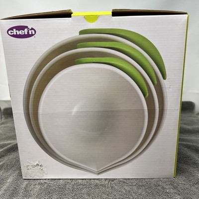 Chef'n Pop+Pour Mixing Bowls 3 Piece Set-2,3, And 4 Quart Sizes NIB