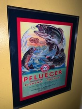 Pflueger Fishing Lure Tackle Bait Shop Bar Man Cave Advertising Sign