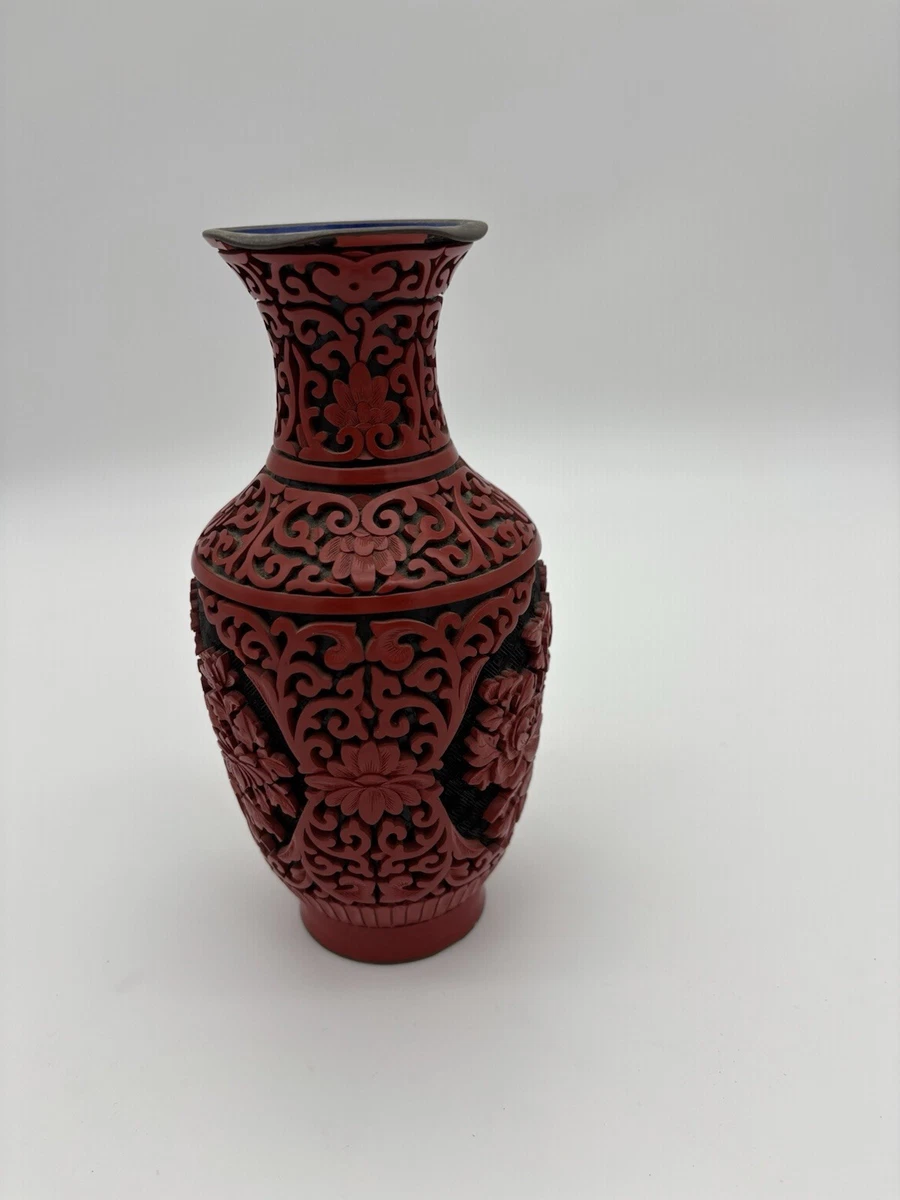 红色黄铜主中国古董花瓶| eBay