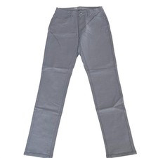 DG2 by Diane Gilman Coated Slim Fit Twill Pants Charcoal Gray Stretch 6