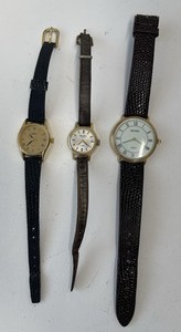 3x relojes vintage de cuero/oro (repuestos)