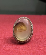 Agate Ring With Real Silver Hand Made