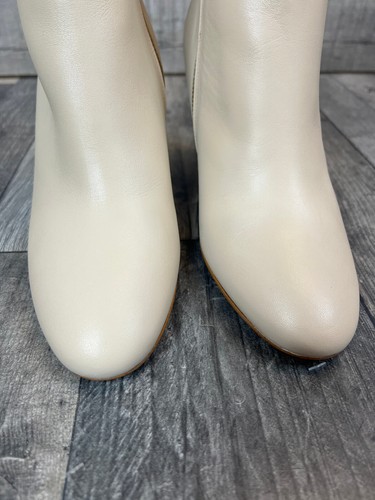 John Lewis Paddington Heeled Boots UK 6 Ivory Off White Ankle Leather Classic BN - Picture 6 of 12