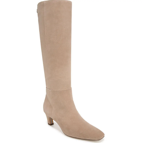 Sam Edelman Molly kniehohe Damenstiefel Größe 9,5 M karamellfarbenes Wildleder Reißverschluss 2” Absatz