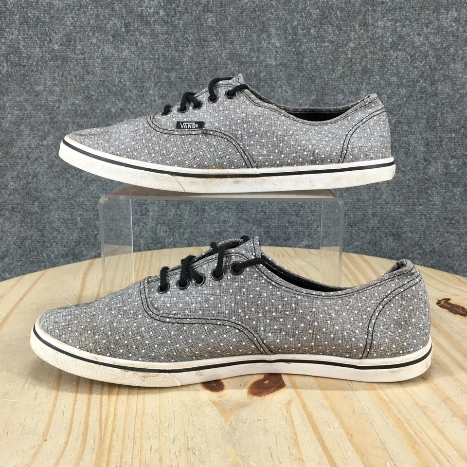 Vans Zapatos Mujer 10 Hombre 8.5 Informales Tenis Gris Lunares Con Cordones Bajo TB4R Foto 2 de 4