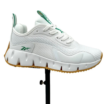 Reebok Zig Dynamica Youth Boy's Sneakers Size 1 White/Brown Toe & Heel Bumpers
