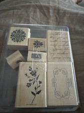 Stampin Up Charming 7pc Stamp Set Inspire Share Create Flowers Border Butterfly