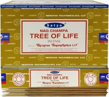 Satya Nag Champa Tree of Life Incense Sticks 180 Grams Box (15g x 12)