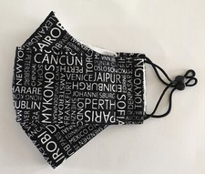 Travel City Names 100 Cotton Fabric Face Mask For Adult FREE SHIPPING