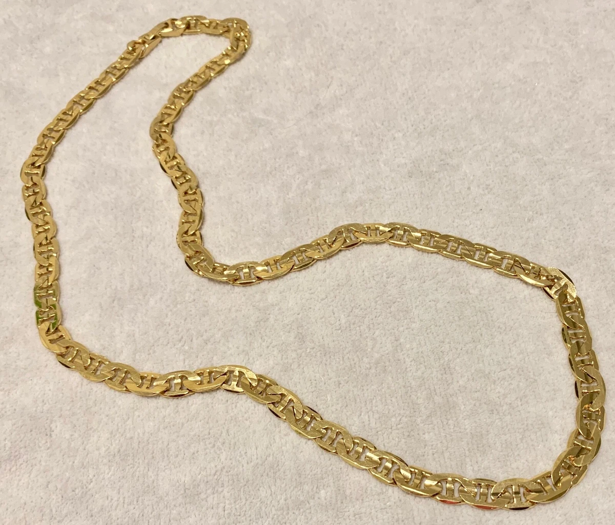 Gold Plated Figaro Chain Necklace 14 Clasp Closure New