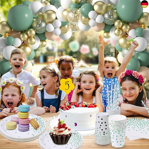Komicea Geburtstagdeko Partygeschirr Set, 183 Stück Pappteller Geburtstag für 2 - Bild 2 von 6