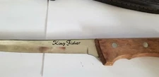 Vintage King Fisher Fillet w/ Leather Sheath Original Box Japan