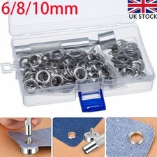 10mm 100 Sets Leather Eyelets Ring Washer Grommets Punch DIY Craft Tool Kit