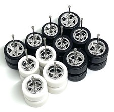10 Wheel Set Random Mix All Chrome 1113mm 1012mm Staggered Fit W Rubber Tire