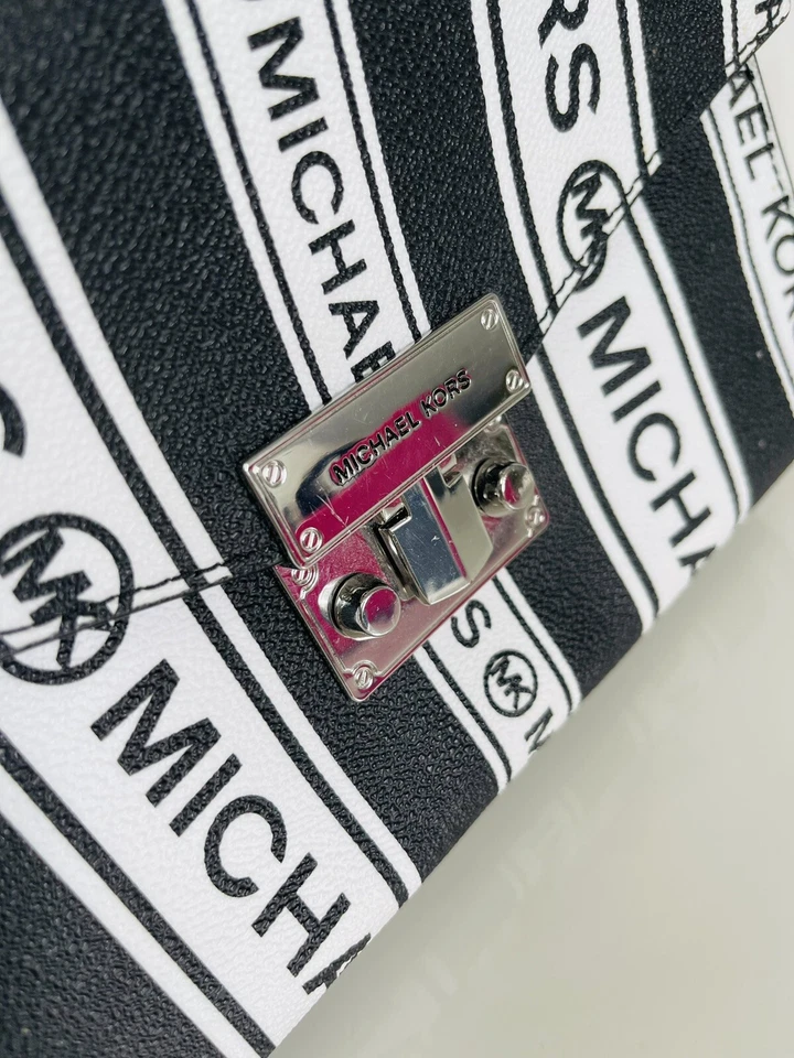 Michael Kors Schultertasche schwarz/weiß Leder - Bild 3 von 4