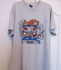 RARE Vintage Artwear Gray Deer Human Hunting Screen Stars Best T-Shirt XL
