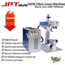 100W JPT M7 Mopa 300*300mm Fiber Laser Marking Cutting Machine Quartz Lens US