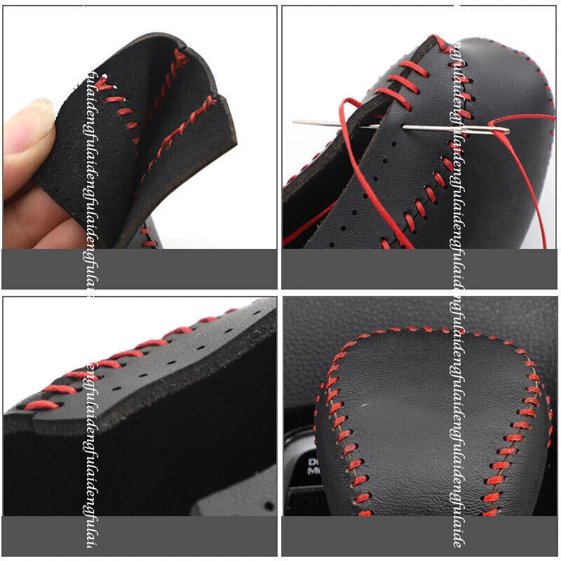 Cubierta de perilla de cambio de marchas cosida a mano para Lexus RX350 450H 2016-22 PU HÁGALO USTED MISMO Foto 4 de 4